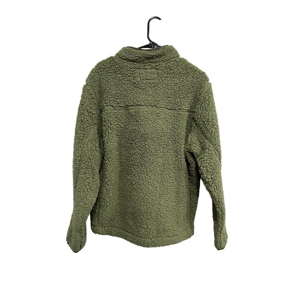 Chubbies Lasso Mens Olive Green Sherpa Pullover Jacket Coral Zippers Sz L - Picture 2 of 9